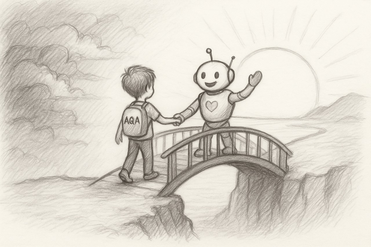 Child with AI tablet